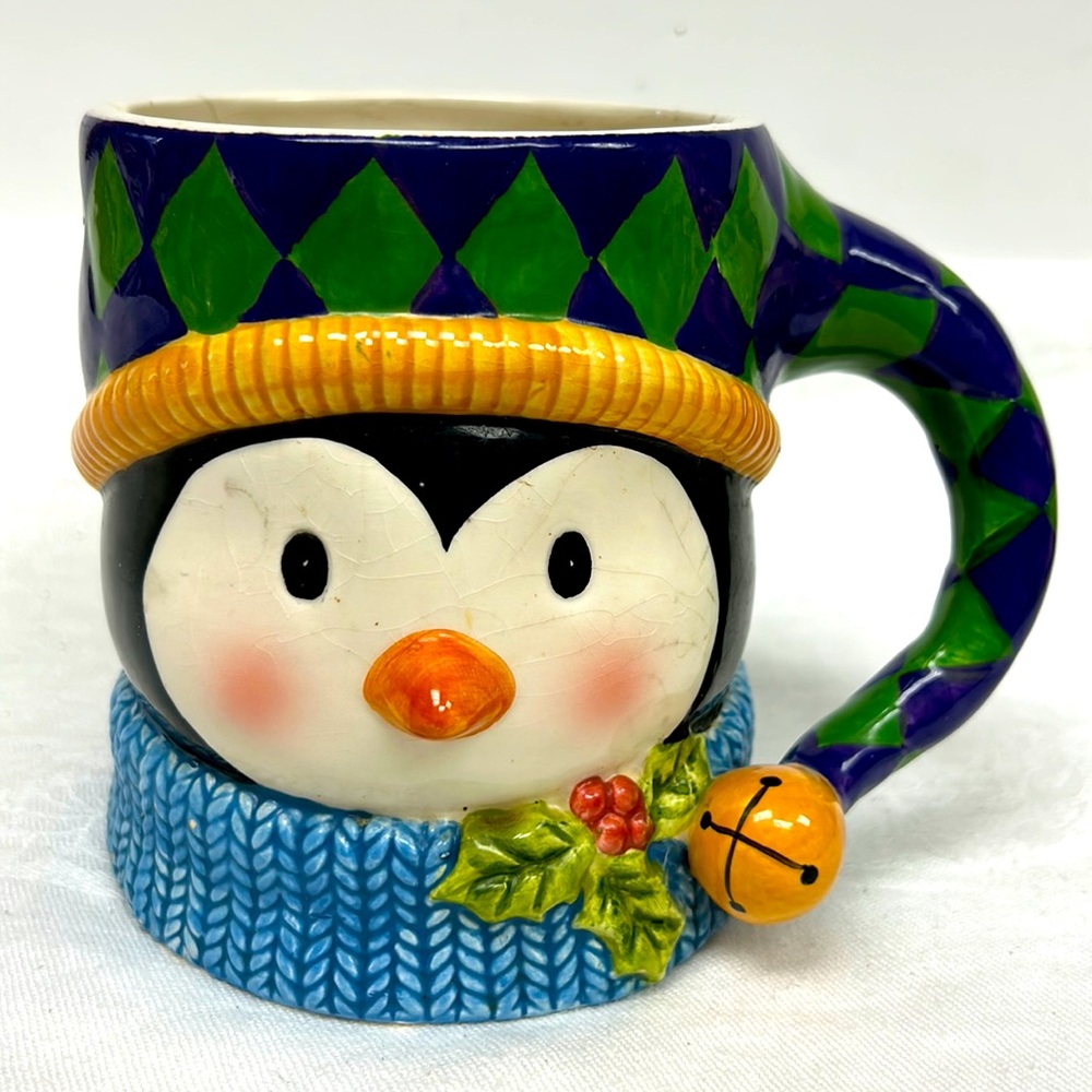 Susan Winget “ Tis The Season” 20oz  ceramic Penguin mug